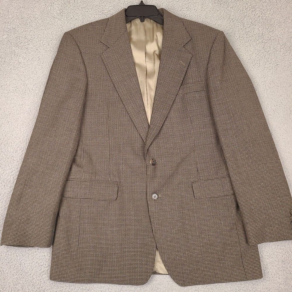 Vintage Haggar Black Label Sport Coat Blazer Men's 42L USA Brown‎ Black USA Made